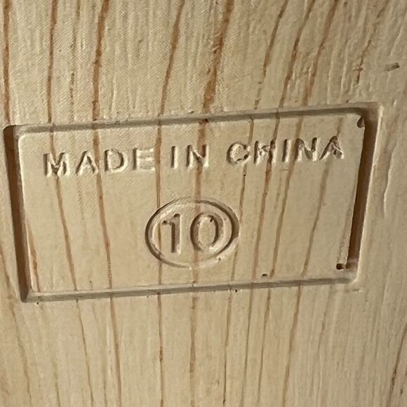 Sun + Stone Delestep Faux Leather Ankle Strap Block Heels Cognac Womens 10M NWB - Picture 10 of 11